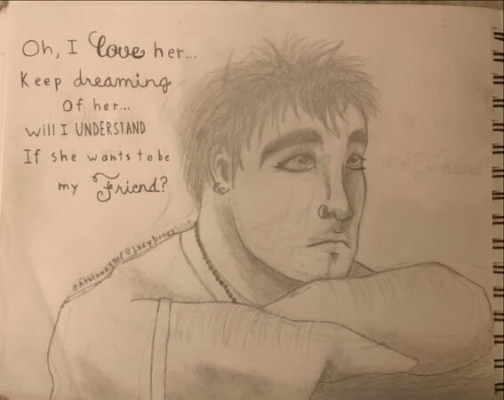 This is traditional art which is not available for commissions, but this would be a headshot drawing